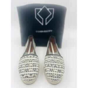 Cobra Society Women’s US 6/EU 36 Blue Perforated Leather Espadrilles Molly Flats